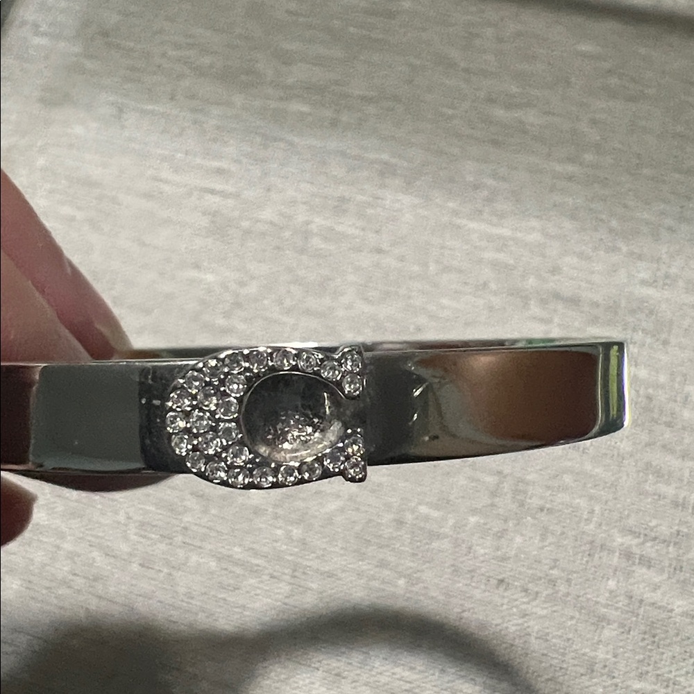 Coach Logo Pave Signature Hinged Bracelet - Picture 3 of 8